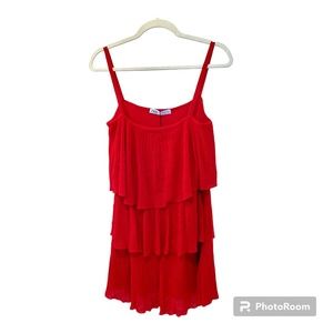 NWT Zara red pleated Italian knit mini dress, Size Small